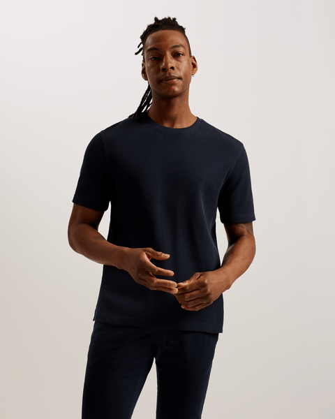 Men | Frute Short Sleeve Reg Textured T Shirt | Navy