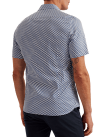 Men | Lacesho Short Sleeve Geo Printed Shirt | Navy