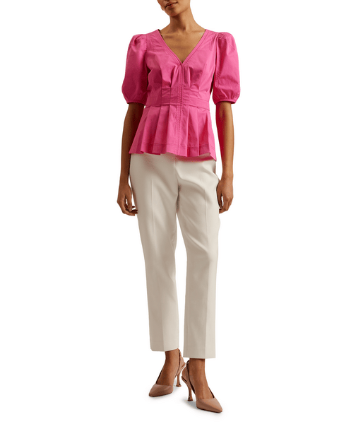 Women | Stitch Detail Puff Sleeve | Medium Purple