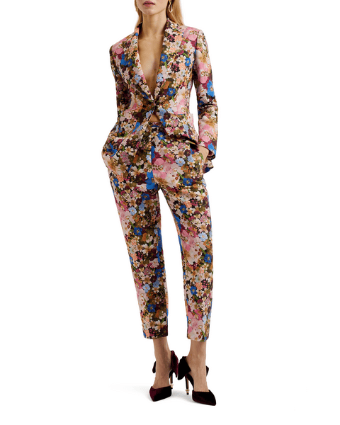 Women | Printed Slim Leg Trouser | Black