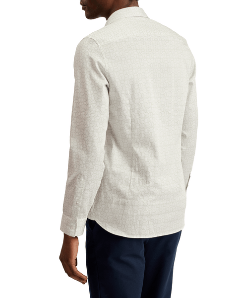 Men | Line Geo Print Shirt | Light Pastel Green