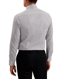 Men | Joshhy Long Sleeve Hex Geo Shirt | White Pastel