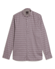Men | Frestin Long Sleeve Retro Stripe Geo Sh | Red