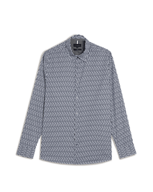 Men | Frestin Long Sleeve Retro Stripe Geo Sh | Navy