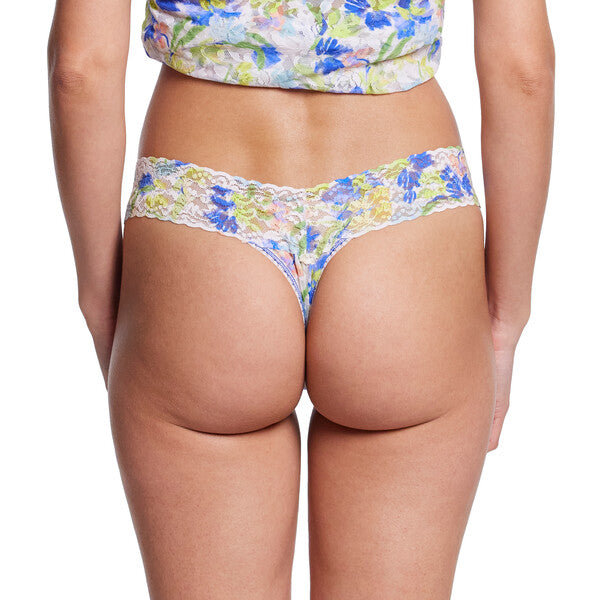 Signature Lace Low Rise Thong | Brush Strokes