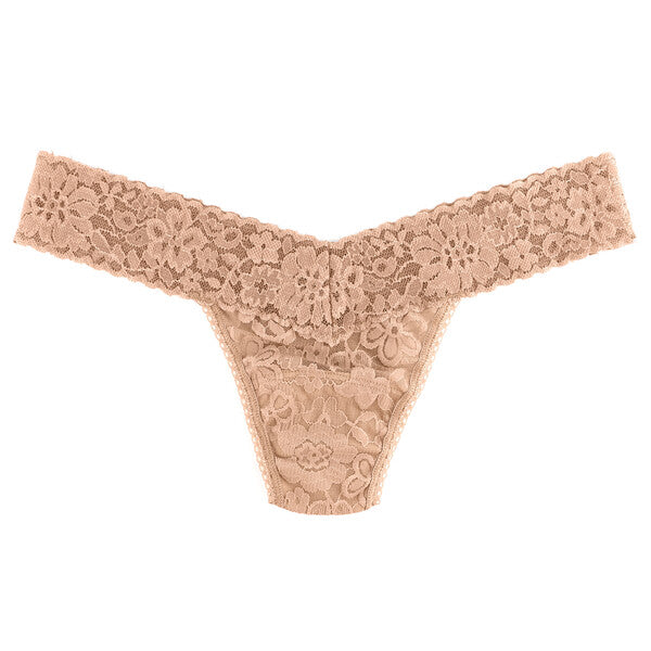 Petite Daily Lace Low Rise Thong | Taupe