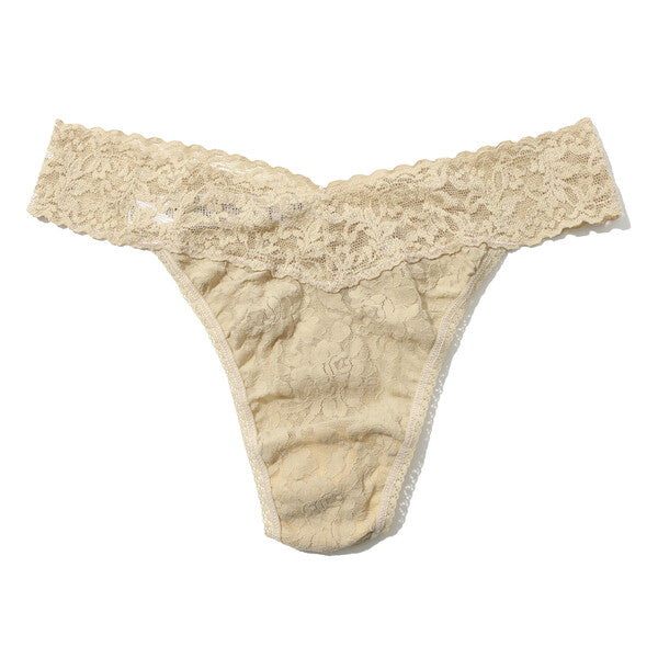 Plus Size Signature Lace Original Rise Thong | Sand
