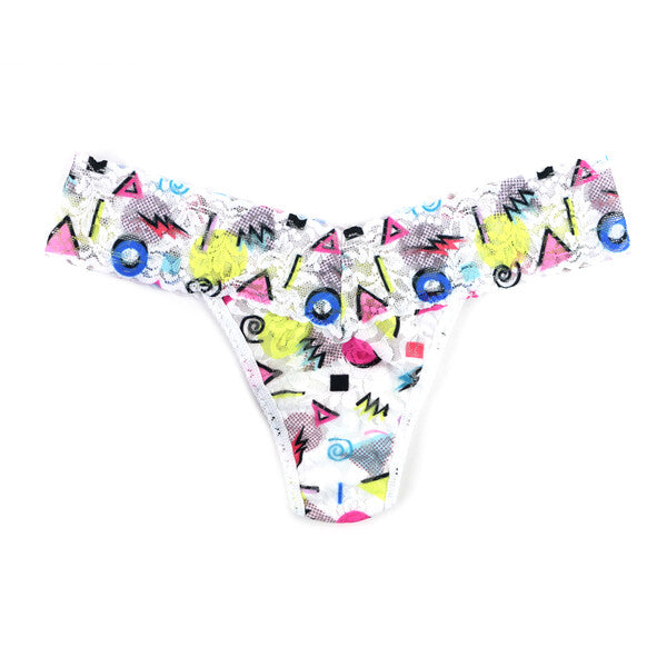 Petite Signature Lace Low Rise Thong | White x Multi (V2)