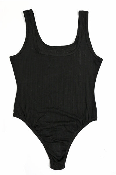 Square Neck Bodysuit | Black