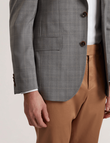 Men | Classic Wool Suit Jacket | Light Pastel Grey (V1)