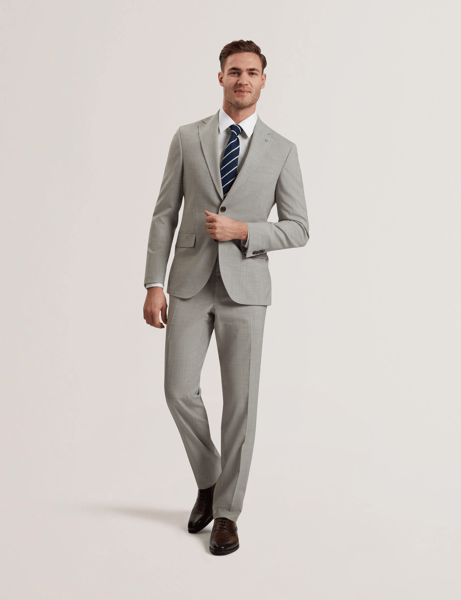 Men | Classic Wool Suit Jacket | Light Pastel Grey (V2)