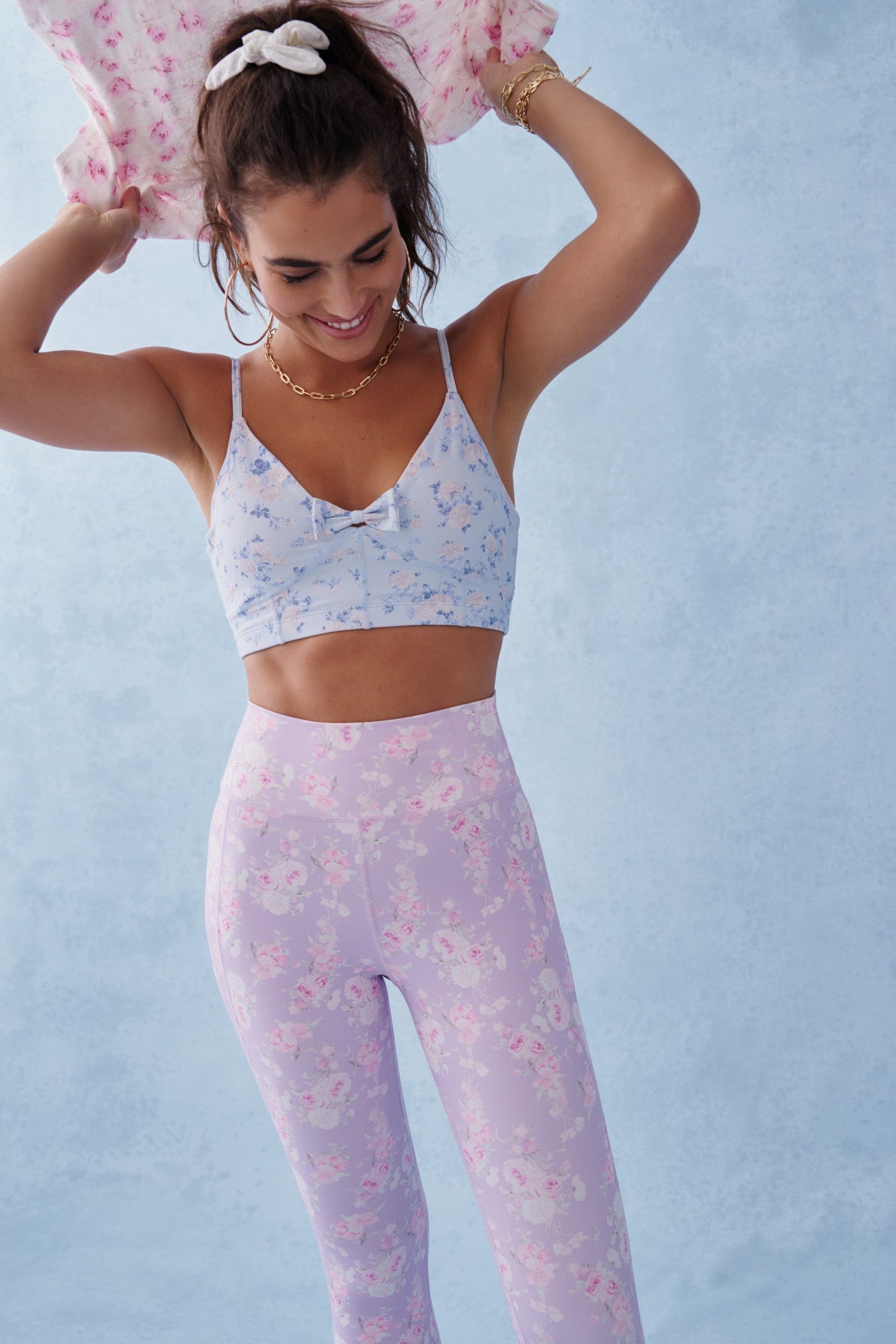 Ridgeson Floral Active Bra | Whisper Blue